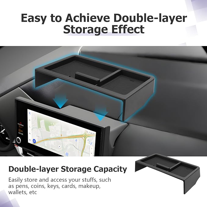 LUWU 2025 2026 Sienna Accessories for 2025 2026 Toyota Sienna Accessories Dashboard Storage Tray, Rear Seat Door Side Silicone Cup Holder Insert 3-Pack (ONLY for 12.3-INCH Screen)