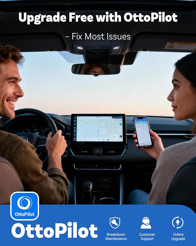 OTTOCAST 2026 Upgrade Mini Cube 3.0, 2-in-1 Wireless CarPlay & Android Auto Adapter, Plug & Play Dongle, Fast Auto-Reconnect, Dual-Band 5Ghz, for Cars with Wired CarPlay & Android Auto (USB Type-A)