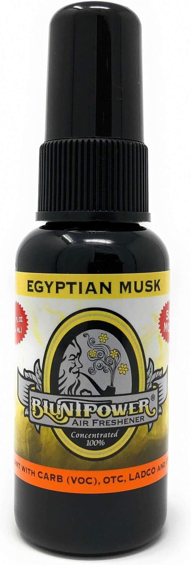 BluntPower (Egyptian Musk, 1 Pack) Concentrated Air Freshener for Room and Car Spray - Oil-Based Diffuser Spray Bottle - Long-Lasting Bathroom Spray, Car Freshener, & Odor Eliminator Spray
