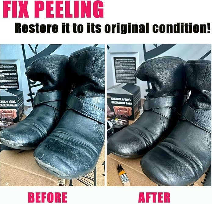 Leather Recoloring Balm, Leather & Vinyl Color Restorer Conditioner – Repairs Faded & Scratched Leather Color