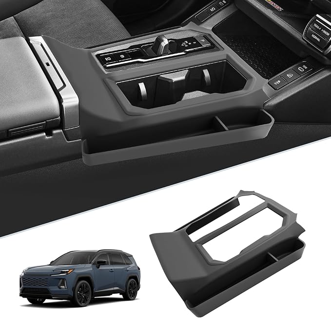 SKTU 2PCS for 2026 Toyota RAV4 Co-Pilot Console Tray for 2026+ Toyota RAV4 (LE/SE/XLE Premium/Woodland/XSE/Limited) Co-Pilot Console Tray & Gear Shift Panel 2026 RAV4 Accessories Passenger Storage Box