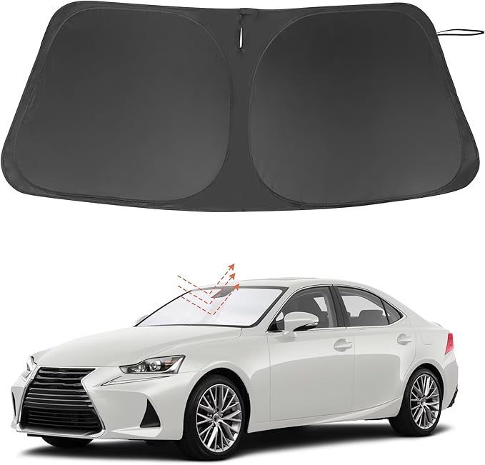 Windshield Sun Shade Custom Fit for 2014-2020 Le xus is Sedan (NOT for Le xus RX, ES) Accessories Foldable Sunshade Sun Blocker Protect Car from Sun Rays & Heat Damage Keep Car Cooler