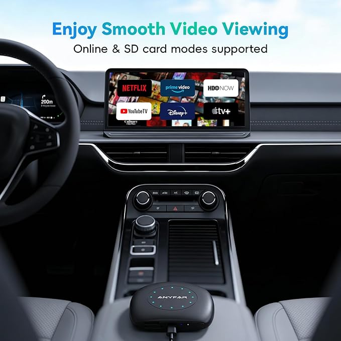 AI 8 Android 13 CarPlay AI Box, 8-Core Qualcomm 4G+64G Multimedia Adapter, Support CloudSim & 4G LTE & Hotspot, Wireless CarPlay Android Auto, Built-in GPS/Ambient Light for Netflix YouTube