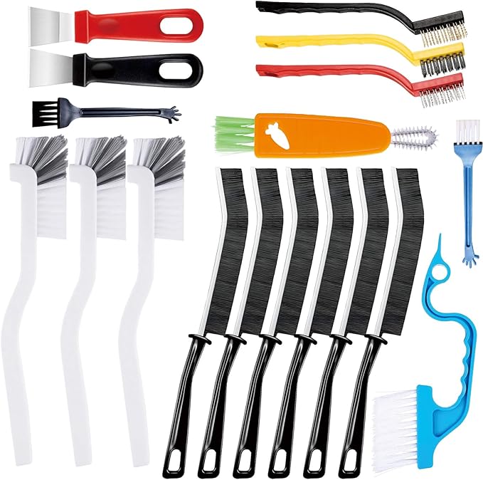 18Pcs Crevice Gap Cleaning Brush,Door Window Track Groove Corner Crevice Cleaning Brushes for Cleaning Window Grooves, Bathroom, Toilet Corner, Kitchen, Faucet, Sink (18Pieces)