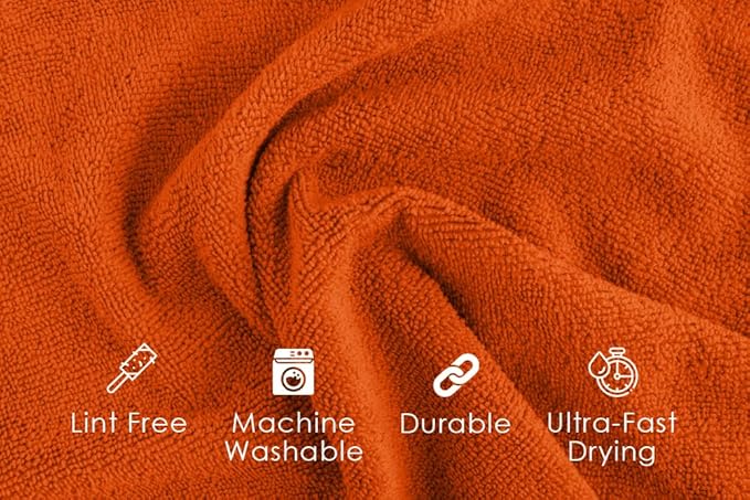 Avalon Towels Microfiber Cleaning Cloths (Value Pack of 48) - Size 16 x 16 Inches, Highly Absorbent Cleaning Rags, Lint Free, Reusable and Washable, Microfiber Towels for Cars