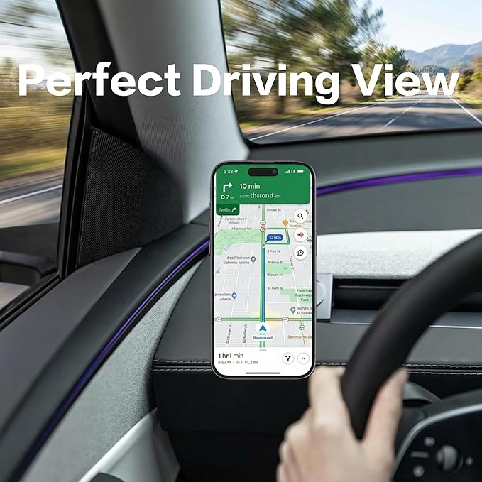 Magnetic Phone Mount, Compatible with Tesla Model 3 Highland (2024+) & Model Y Juniper (2025 Refresh), Driver-Side Corner Vent, Tool-Free Install, Fixed Base, 360° Adjustable Head, Black