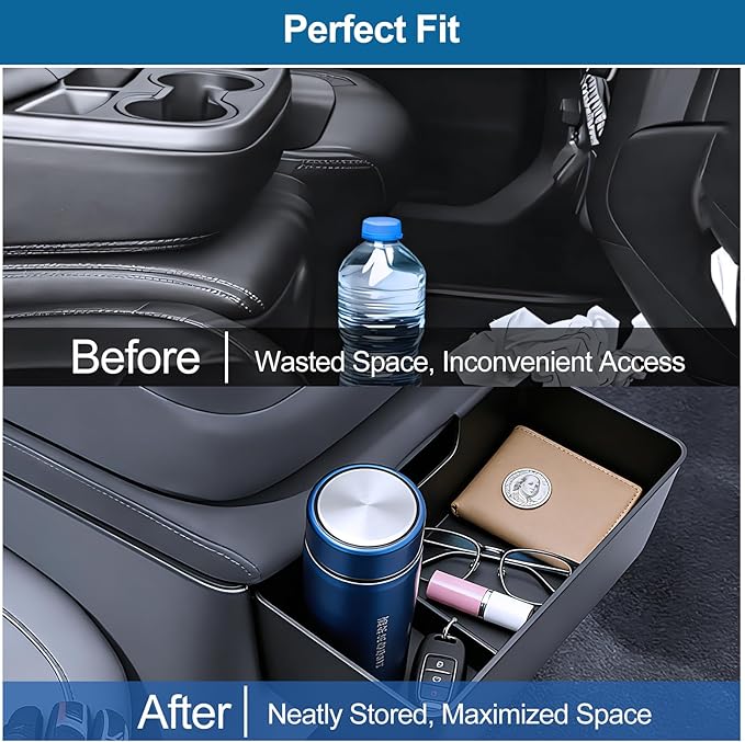 Center Console Hanging Organizer Box Compatible with 2019-2025 Chevy Silverado Gmc Sierra 1500 and 2020-2025 Silverado Sierra 2500hd 3500hd Insert Storage Caddy Accessories Fits Split Bench Seat Only