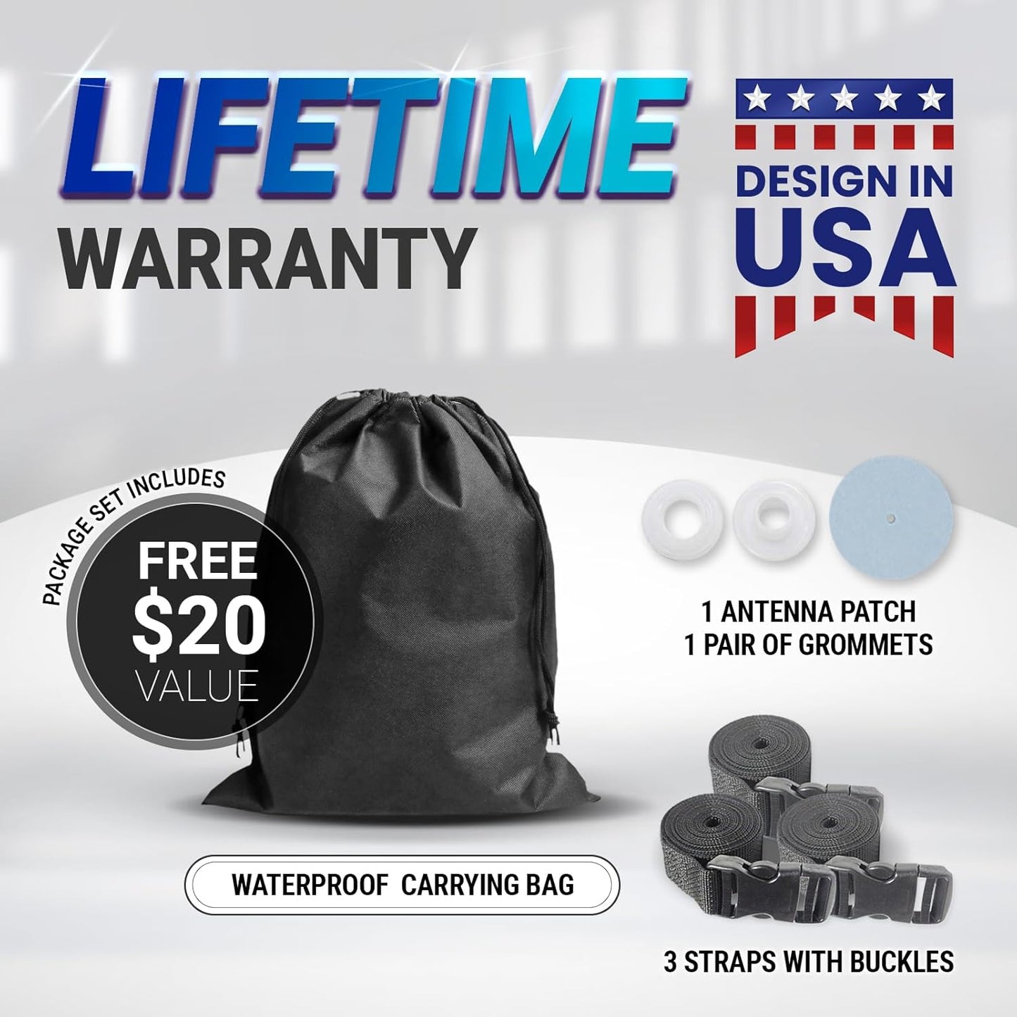 iCarCover Custom Car Cover for Buick Riviera (1986-1988) Waterproof All-Weather Rain Snow UV Sun Protector Full Exterior Indoor Outdoor Car Cover (Stripe - Gray/Black)