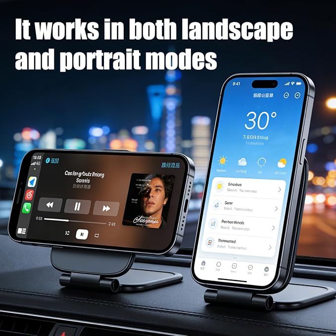 Ultra-Thin Foldable Magnetic Car Phone Mount,Ultrathin Adjustable Magnetic Phone Holder,New Portable Dual Sided Magnetic Phone Holder for Car,Fit for All Phone,Laptop,Gym