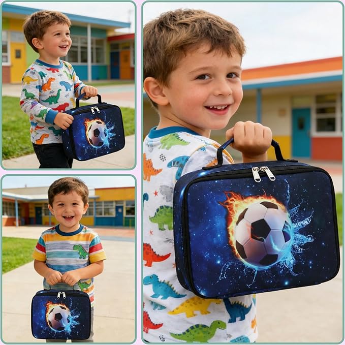 CAMTOP Lunch Box Kids Boys Insulated Lunch Cooler Bag Reusable Lunch Tote Kit for School Travel