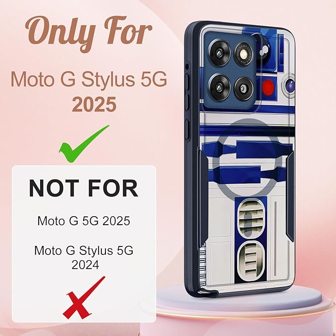 for Moto G Stylus 2025 Case - Compatible with MagSafe Women Cute Girls Boys Magnetic Phone Cover Cool Blue Unique Heavy Duty Shockproof Design for Motorola Moto G Stylus 5G 2025 Cases