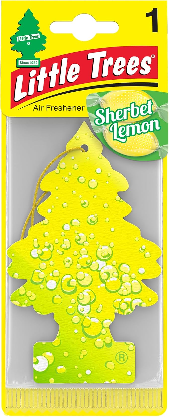 Little Trees Air Freshener Tree MTR0073 Sherbet Lemon Fragrance for Car Home Boat Caravan - Single Pack