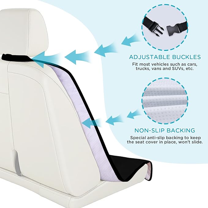 Back Seat Cover Waterpoof Rear Bench Towel Seat Cover for Gym Swimming Surfing Running, Non-Slip Rear Seat Protector Ufor Universal Anti-Slip Car Truck SUV Seat (Bench Black)