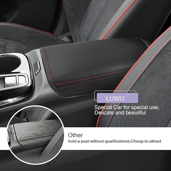 2024 Tucson Center Console Cover 2022-2024 Hynudai Tucson Armrest Cover Tucson Center Console Armrest Pad Soft Leather 2023 Tucson SEL Armrest Console Cover 2024 2023 Hynudai Tucson Accessories (Red)