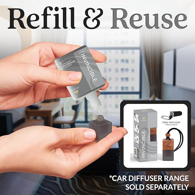 Inspired by Invitus Car Air Fresheners (Refill) | Premium Scented Air Fresheners for Men | 50ml Automotive Diffuser Oil Refill | 3 Months Freshener Long Lasting | Masculine Car Pefume by Perfa