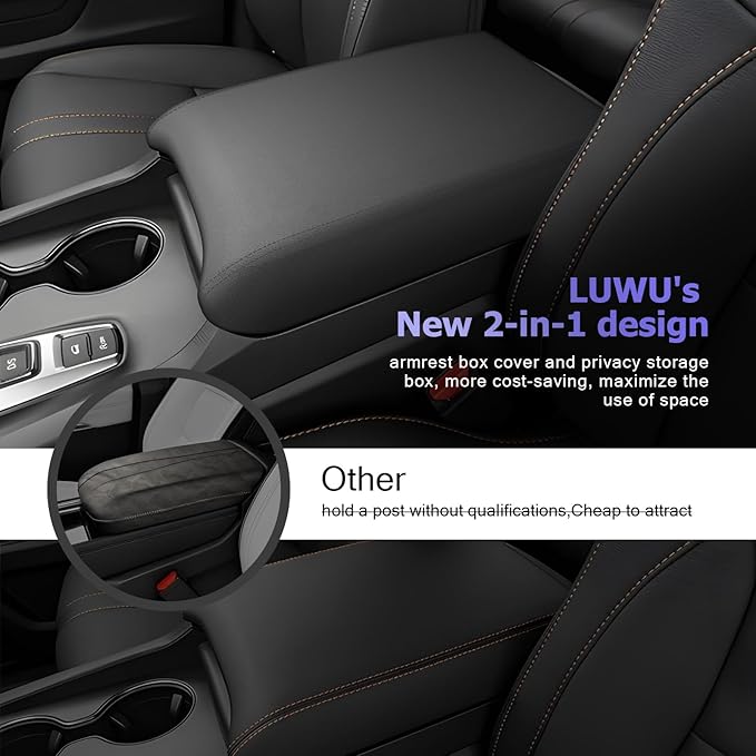 LUWU Center Console Cover Hidden Storage Box Compatible with 2026 Passport & 2023-2026 Pilot/Ridgeline Accessories Silicon Material Armrest Cover Center Console Hidden Organizer Box (2 in 1 Design)