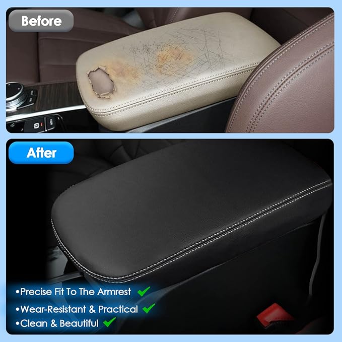 Center Console Cover for BMW X3 (2018-2024)/for BMW X4 (2019-2025), for BMW X3 X4 (sDrive30i/xDrive30i/M40i/M), Waterproof&Comfy Leather Armrest Cover 2021 2022 2023 2024 X3 X4 Accessories