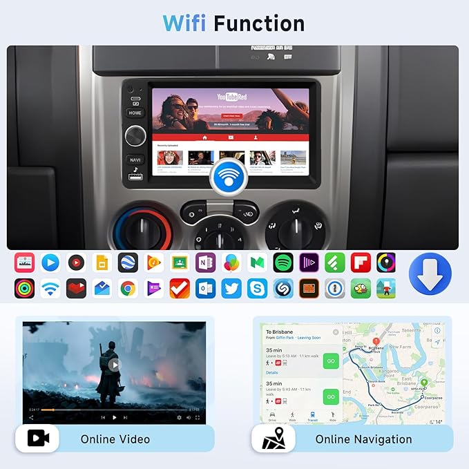 8Core 4+64G Car Stereo for Chevrolet Chevy Silverado Impala Tahoe GMC Sierra Yukon Hummer H2 Android Car Radio WiFi Wireless Carplay Android Auto,7” IPS,GPS,SWC,Bluetooth,Backup Camera