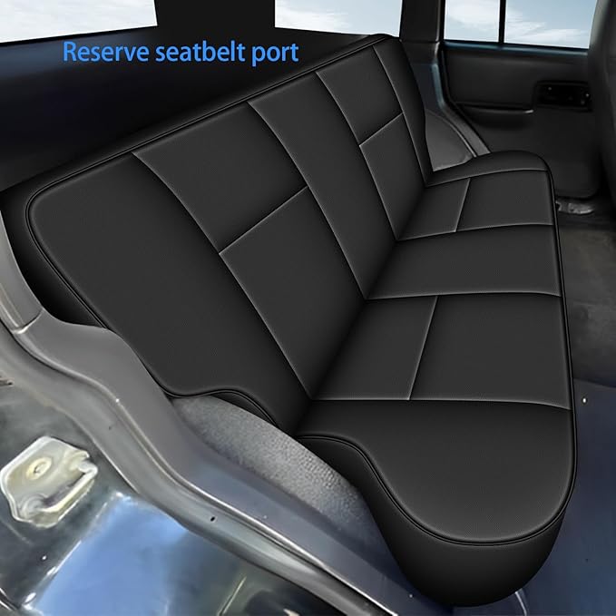 AOMSAZTO Seat Covers Custom for Jeep Cherokee 1997 1998 1999 2000 2001 Full Set Waterproof Faux Leather Automotive Cushion Protector Pet Friendly Black