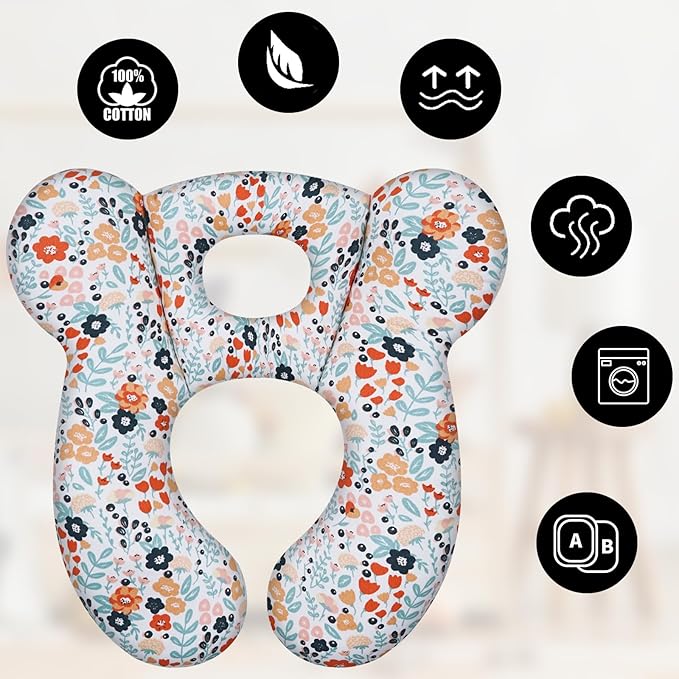 Baby Travel Pillow, Infant Kid's Cushion Soft and Skin Friendly for Car Seat, Pushchair and Stroller (Style M)