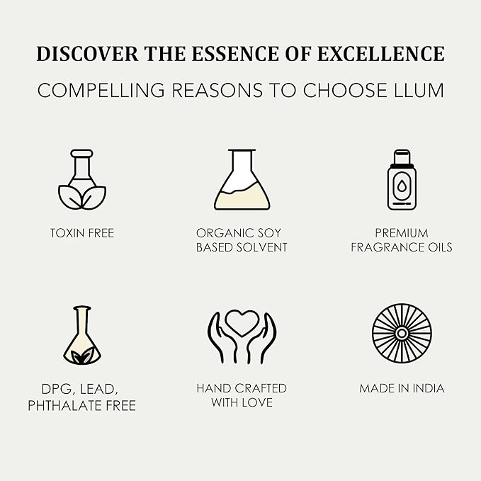 Llum Smoky Vanilla Hanging Car Air Freshener – Luxury Automotive Perfume Diffuser 10ml (0.34 fl oz), Long-Lasting Fragrance, Alcohol-Free Non-Toxic Scent, Glass Bottle With Wood Cap & AC Vent Clip