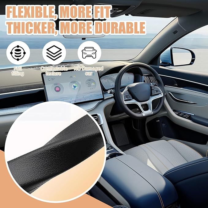Car Seat Gap Filler Set of 2, Premium Interior Car Accessories, Multifunctional Car Storage Solution with Non-Slip Design, Fits Most Vehicles (Black)