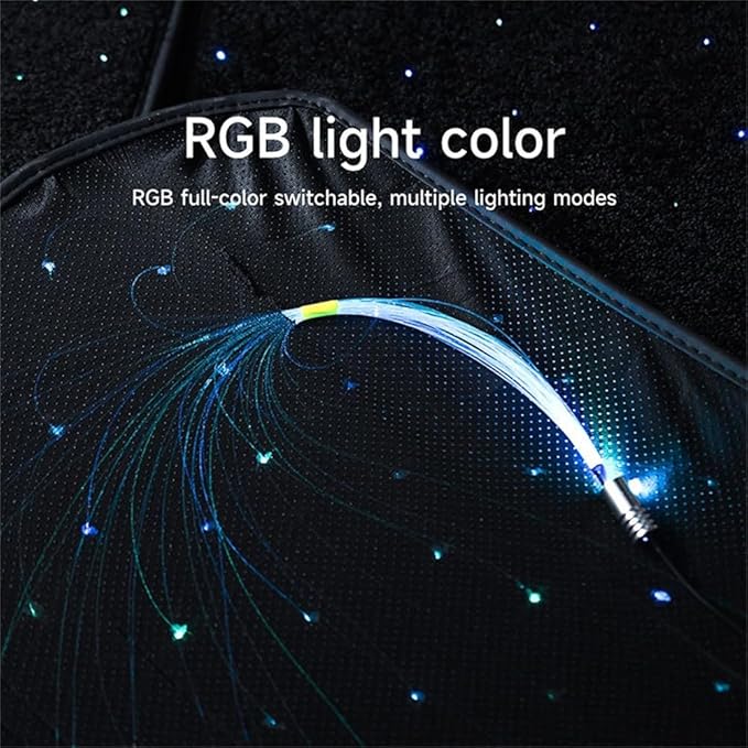 Interior Star Lights for Car, LED Starlights Floor Mats, Carpet Fiber Optic Foot Light Decoration (Set of 4)