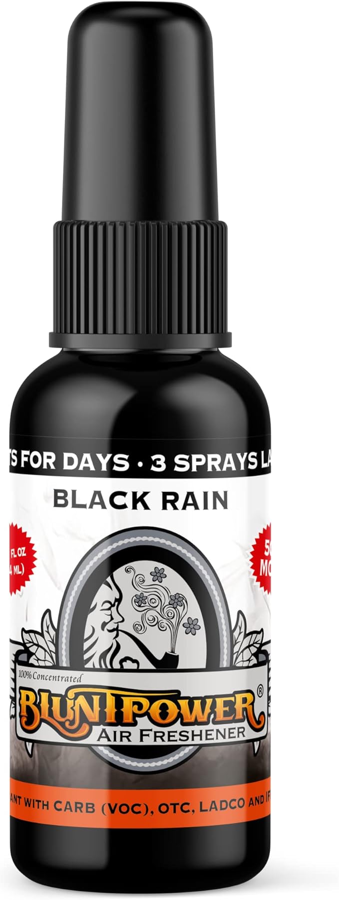 BluntPower (Black Rain, 1 Pack) Concentrated Odor Eliminator & Diffuser Oil - Room Deodorizer, Odor Eliminator, Air Freshener - Premium Oil Based Air Freshener