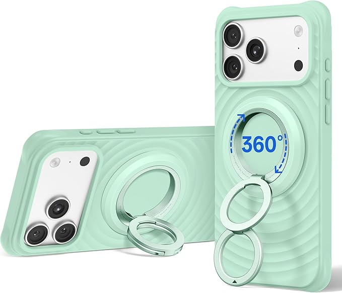 SYNCWIRE for MagSafe Ring Phone Holder, 360° Rotation Magnetic Cell Phone Grip Dual-Sided Magnets Phone Ring Kickstand Compatible with iPhone 17 16 15 14 13 12 Pro Max MagSafe, Android, Samsung etc.