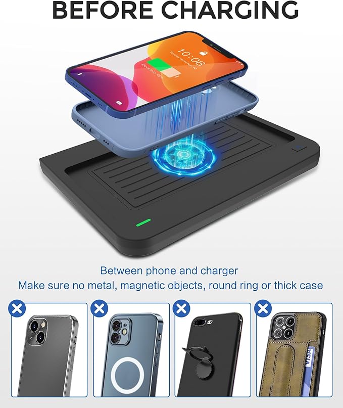Car Wireless Phone Charger for Audi Q5 2018-2024/SQ5 2018-2022 2024 Center Console,Charging Pad Mat for Audi Q5 SQ5 2018 2019 2020 2022 2023 2024 Accessories Interior (Not fit SQ5 2023)