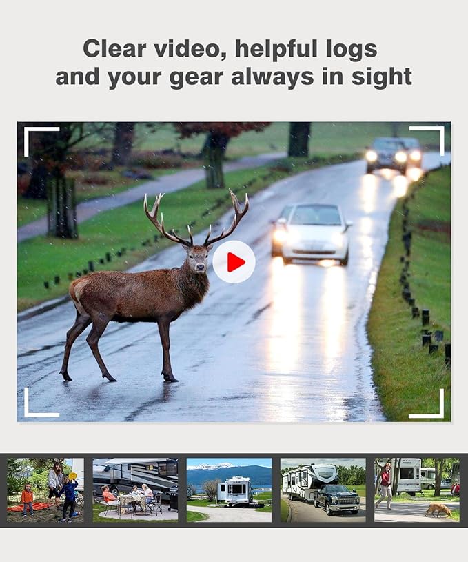 AUTO-VOX Wireless RV Backup Camera: 30Min Plug and Play Setup, Smooth Live View Even Past 60ft, 7.2" 1080P DVR Monitor, Super IR Night Vision Back up Camera Works with Pre-Wired RV, 5th Wheel, Trailer