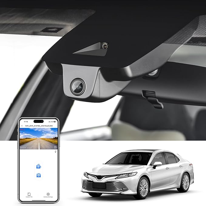 mangoal 4K Dash Cam fit for Toyota Camry & Camry Hybrid 2021 2022 2023 2024 (Model A), LE L XLE TRD XSE SE, Integrated OEM Look, UHD 2160P Video, App & WiFi,128GB Card,Not fit for Camry 2025