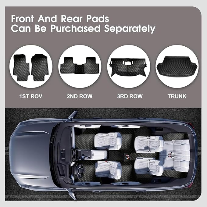 Yaruicar Custom Personalized Floor Mats for Cars Luxury Full Coverage All Car Floor Mats Anti-Slip Leather Car Mat Set Trucks & SUVs Trucks Automotive Floor Mats Liners (White)