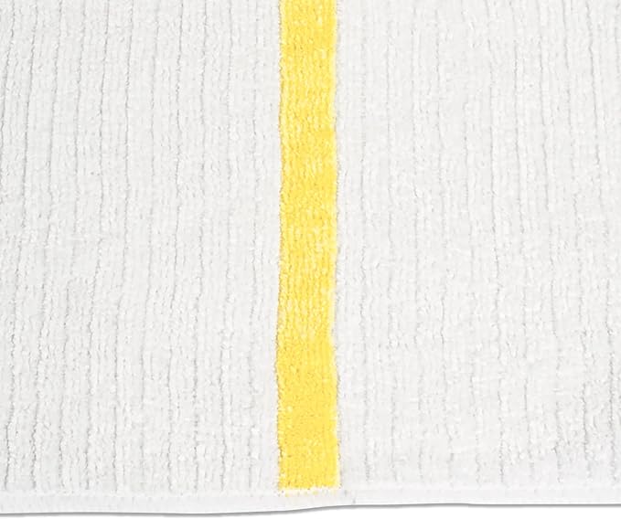 Nouvelle Legende Ribbed Microfiber Bar Mop Towels, Super Absorbent, Cleaning & Drying Cloths, Lint-Free, Streak-Free for Kitchen, Home & Auto, 14x18 Inch, 12-Pack, Yellow Stripe
