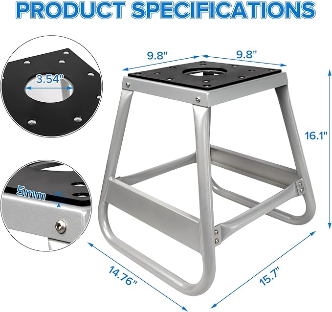 Donext Motorcycle Lift Stand Dirt Bike Stand Universal Panel Stand Moto Removable Maintenance Motocross Stand Hoist Lift Jack 600LB Capacity (Silver)