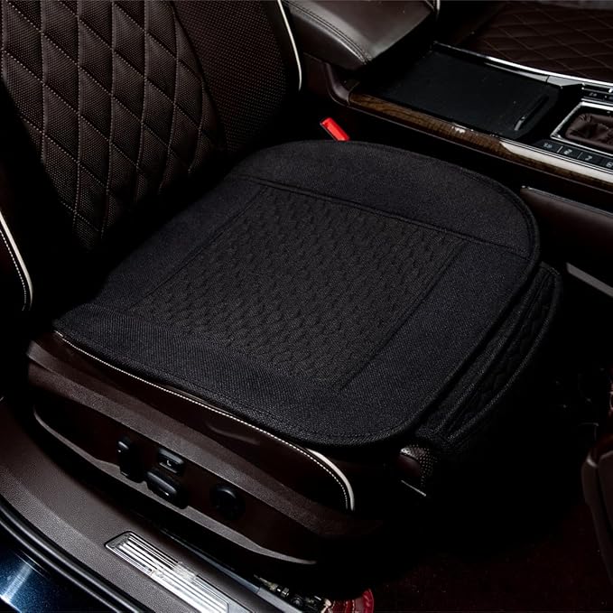 Linen Car Seat Covers,Cooling Bottom Seat Covers for Cars,Universal Car Seat Pad Cushion Breathable,Ventilated Only 1Pc Front Seat