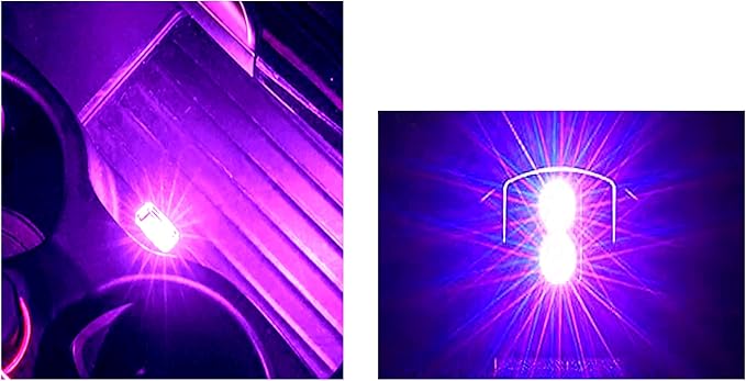 ICBEAMER USB Type-A LED Night Light 2-Pack (Purple) | Plug-in Universal Fit Automotive Accessory for Car Interior and Trunk Ambient Atmosphere Lighting