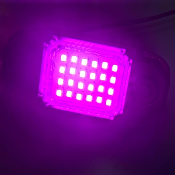 4 Pods Purple Rock Lights 24 LEDs Chips Waterproof Neon Trail Rig Lamp Underglow Light for Car Truck Motorcycle SUV ATV UTV