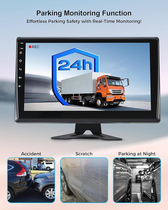 VOONOA RV Camera System with Carplay Android Auto, 5 1080P Wired Backup Camera & 10.1" HD Android 13 Touch Screen Parking Monitoring Navigation DVR BT for Semi Truck Trailer Camper Motorhome