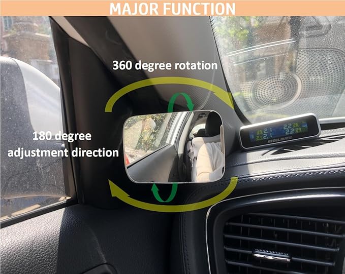 Convex Glass Blind Spot Mirror for Cars – 360° Adjustable Anti-Theft Side Mirror with Reusable Gel Pad & Cleaning Cloth, Universal Fit for All Vehicles (Used in the car)