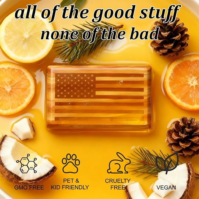 Car Air Freshener - Wood Air Freshener for Visor Clip - American US Flag Design -Variety Pack Refill - CLIP INCLUDED (Orchard-Pine-Cabana)