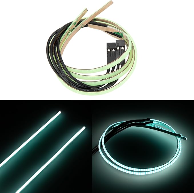 MEUS RACING RC LED Strip Colored Light Strip Flexible Cuttable for TRX4M SCX24 1/24 1/18 RC Crawlers Upgrade(Cyan)