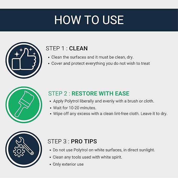 OWATROL Polytrol Plastic Restorer for Cars 17 Oz, Color Restorer, Car Bumpers, Chrome, Penetrating Oil for Multipurpose, Metals to Restore Faded Plastic and Surfaces