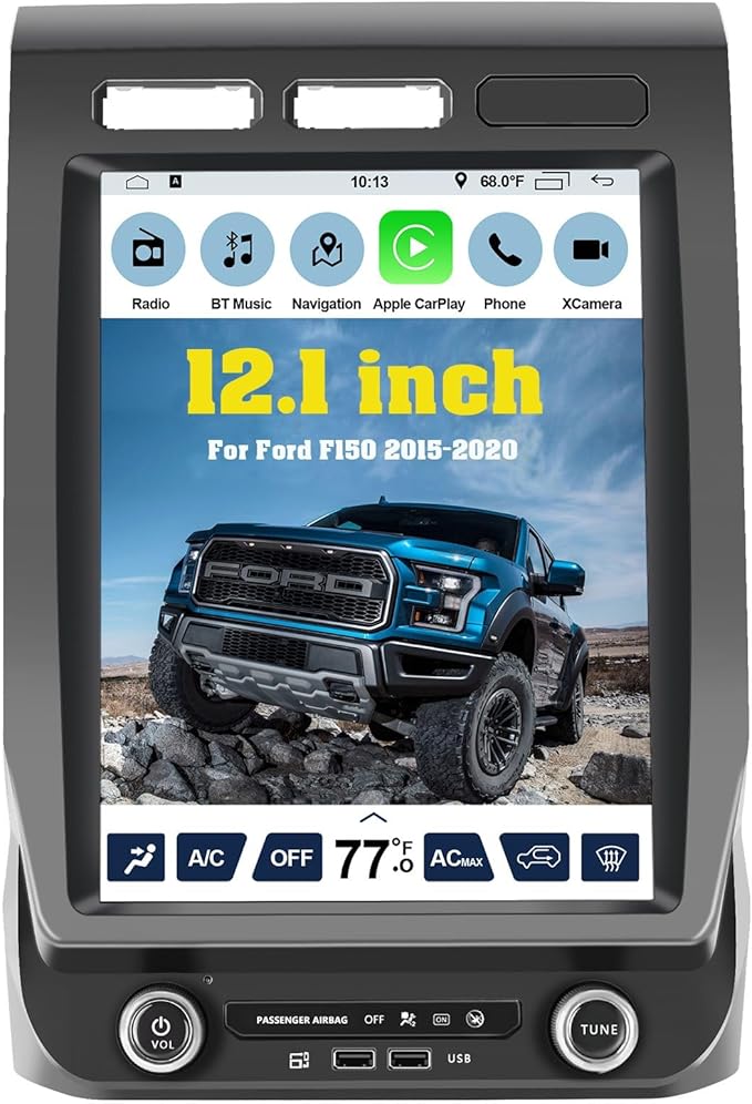 Car Stereo Upgrade for Ford F150 2015 2016 2017 2018 2019 2020 Android Radio,12.1inch Touch Screen Replacement,Built in GPS,Suppt Wireless Carplay Android Auto (V2)