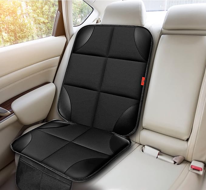 XHYANG Car Seat Protector 1 Pack Car Seat Cushion Mat Thickest Padding,Waterproof 600D Fabric Car Seat Covers for Non-Slip Backing Mesh Pockets for Baby and Pet (Blue, 1 Pc)