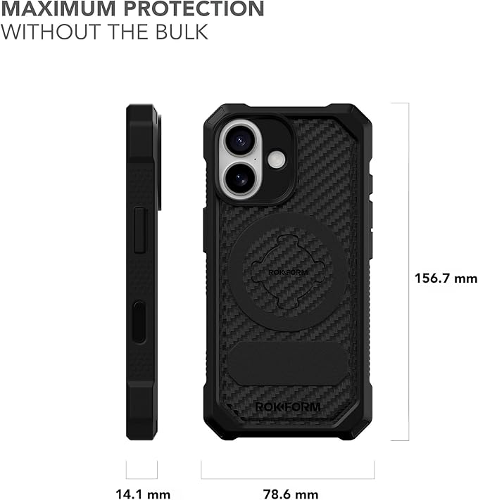 Rokform Rugged Case Compatible with iPhone 17, Magnetic Cover (Black)
