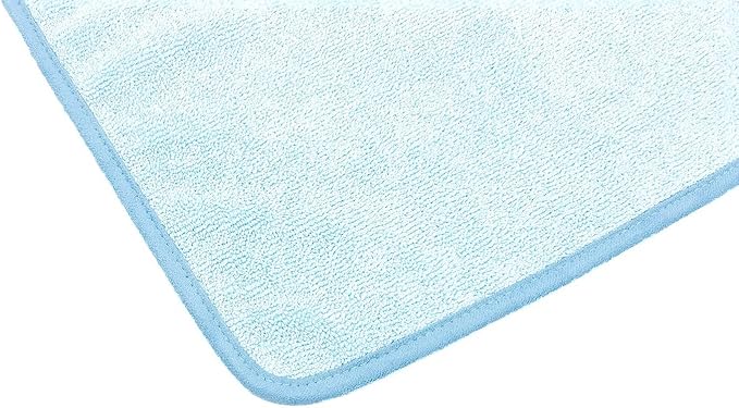 The Rag Company - Premium FTW - 70/30 Blend Microfiber Cleaning Towels for Glass, Windows, Mirrors, Polished Surfaces - Streak-Free - Scratchless, 16" x16' Light Blue (3-Pack)
