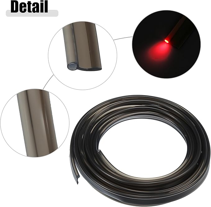 ACROPIX 3mm 0.12" 300cm 9.84ft Universal Skirt Side Glow Optic Fiber Cable Car Light Decoration Black - Pack of 1