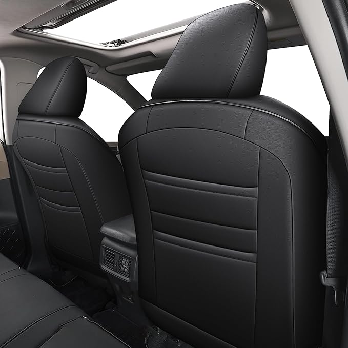 AOMSAZTO Custom Fit Seat Covers for Toyota bZ4X XLE,Limited 2023 2024 2025 2026 Full Set Waterproof Faux Leather Cover Seat Set Interior Accessories Cushion Protector Breathable Seat Cover Sets Black