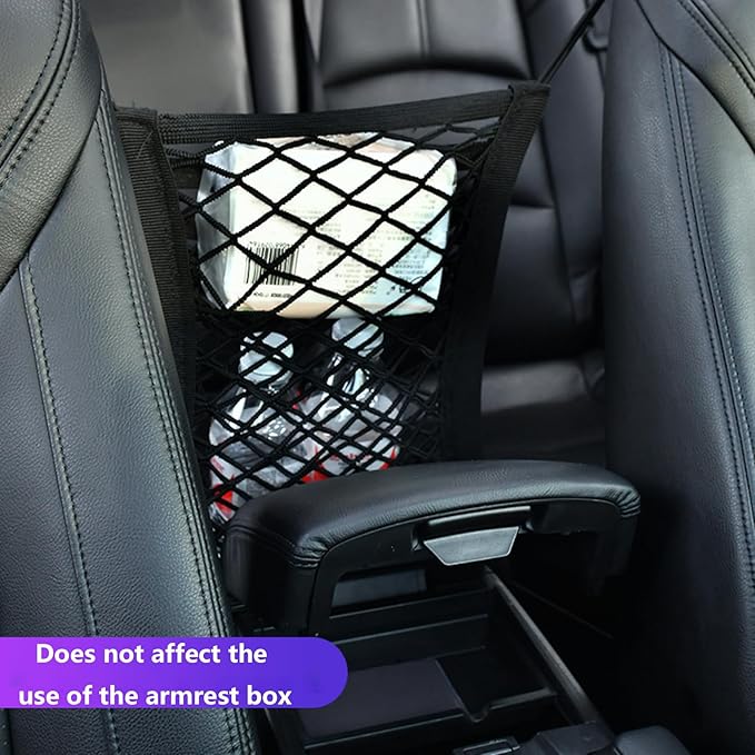 Car Mesh Organizer for Honda Ridgeline 2005-2025 YD/YK,Seat Back Net Bag,Barrier of Backseat Pet Kids,Cargo Tissue Purse Holder,Driver Storage Elastic Netting Pouch,A-Big
